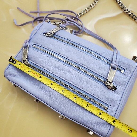 Rebecca Minkoff Lavender Lilac 5-Zip Leather Chain Crossbody Bag - Picture 9 of 16